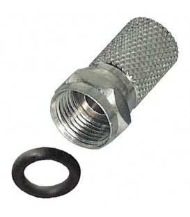 F connector, wide nut anmd with sealing ring,  7-7.2 mm